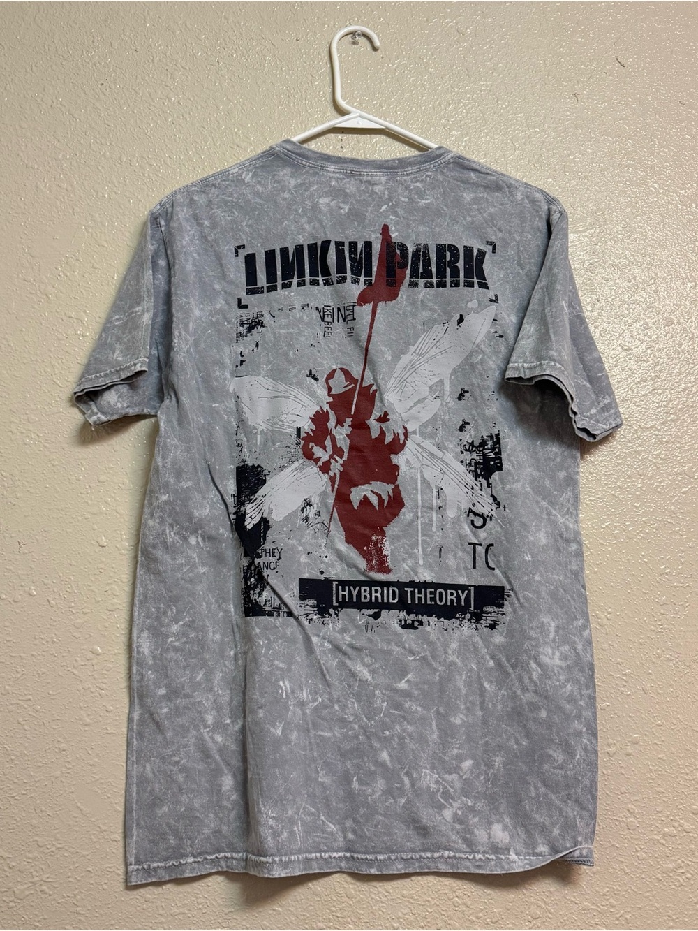 Lincoln Park Hybrid Theory Gray Acid Wash Crew Neck Tee
